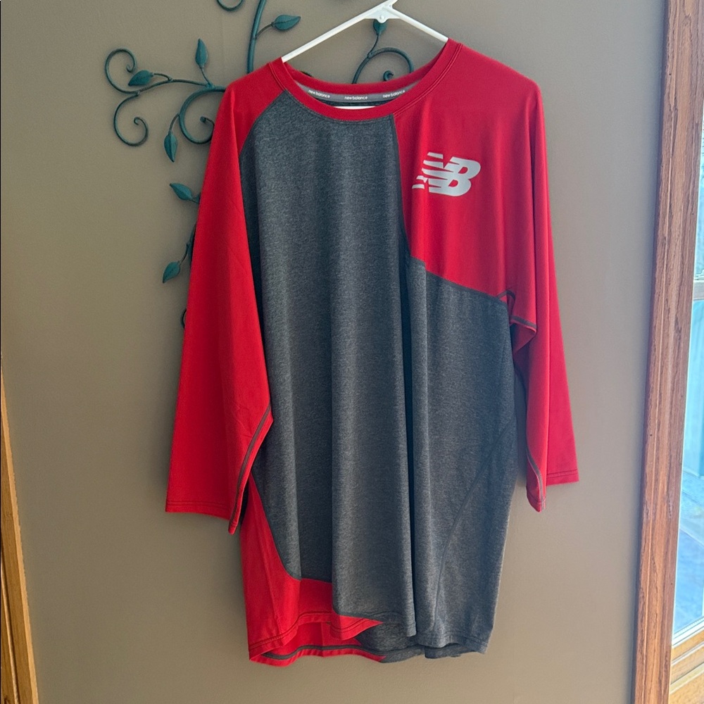 New Balance Red and Gray Raglan Shirt